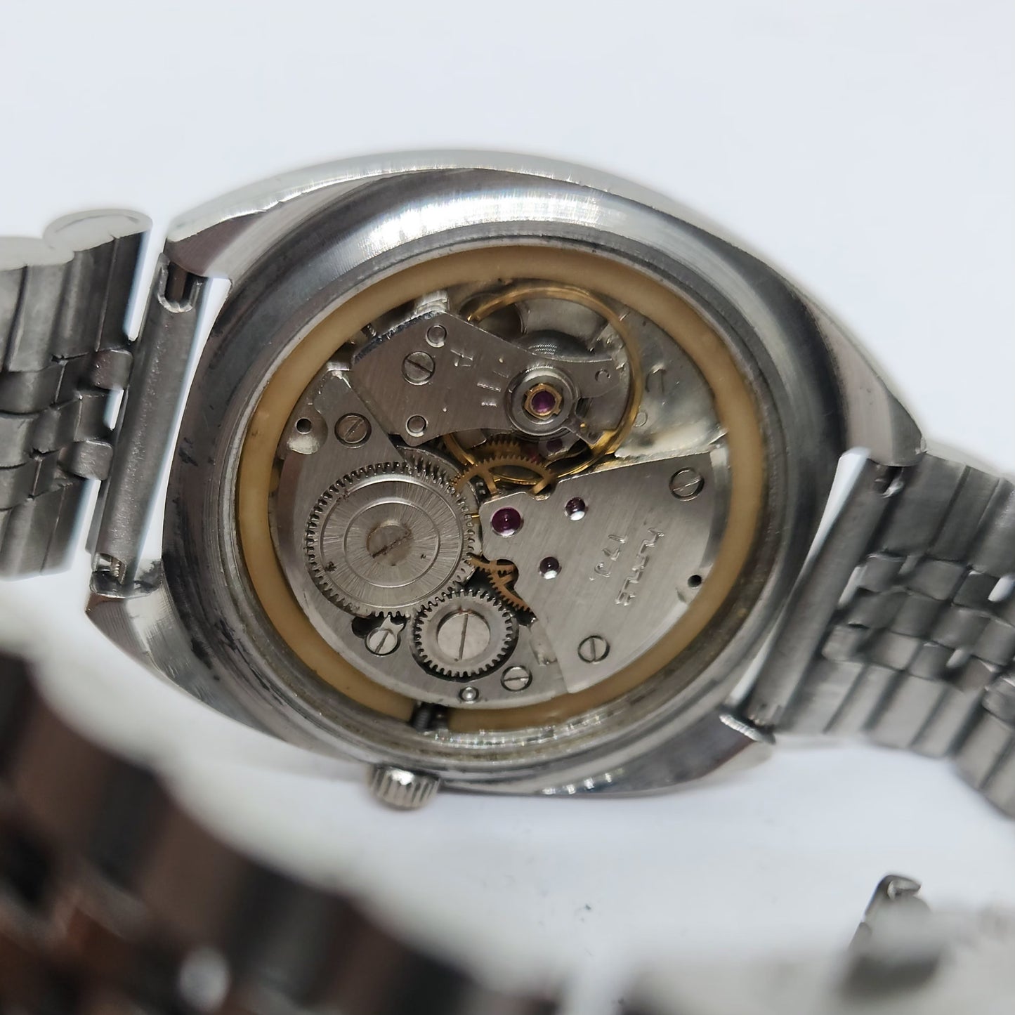 Vintage Original HMT Maurya Hand Winding 17 Jewels Gold Face Jubilee Bracelet Men's Wrist Watch OG173