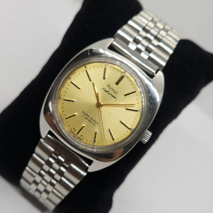 Vintage Original HMT Kohinoor Hand Winding 17 Jewels Gold Face Jubilee Bracelet Men's Wrist Watch OG174