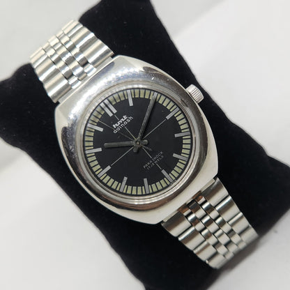 Vintage Original HMT Avinash  Hand Winding 17 Jewels Black Face Jubilee Bracelet Date Men's Wrist Watch OG175
