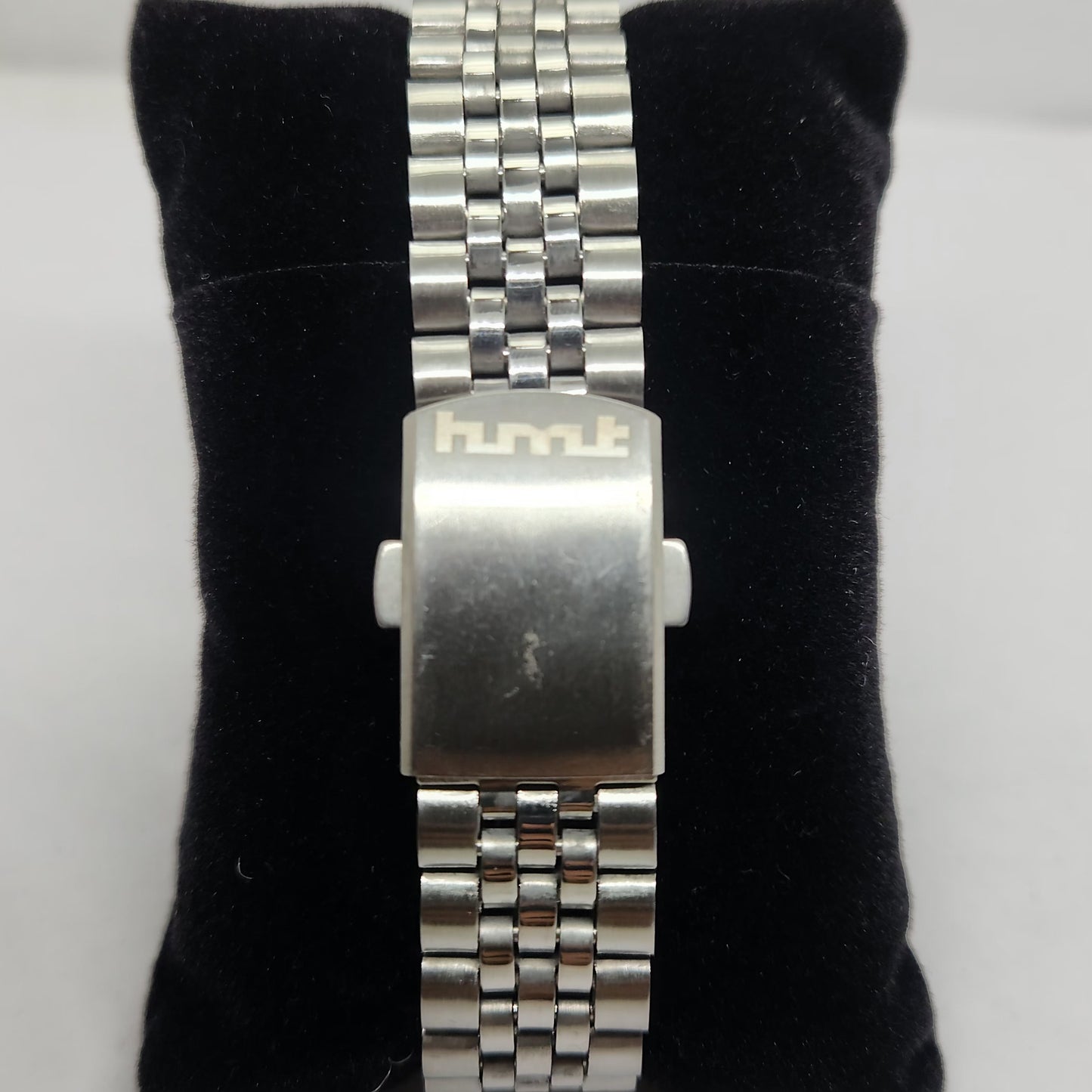 Vintage Original HMT Avinash  Hand Winding 17 Jewels Black Face Jubilee Bracelet Date Men's Wrist Watch OG175