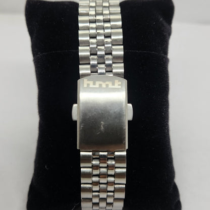 Vintage Original HMT Avinash  Hand Winding 17 Jewels Black Face Jubilee Bracelet Date Men's Wrist Watch OG175