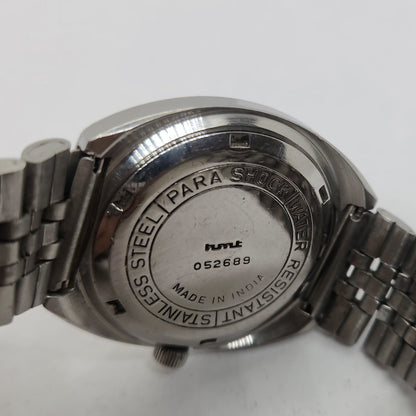 Vintage Original HMT Avinash  Hand Winding 17 Jewels Black Face Jubilee Bracelet Date Men's Wrist Watch OG175