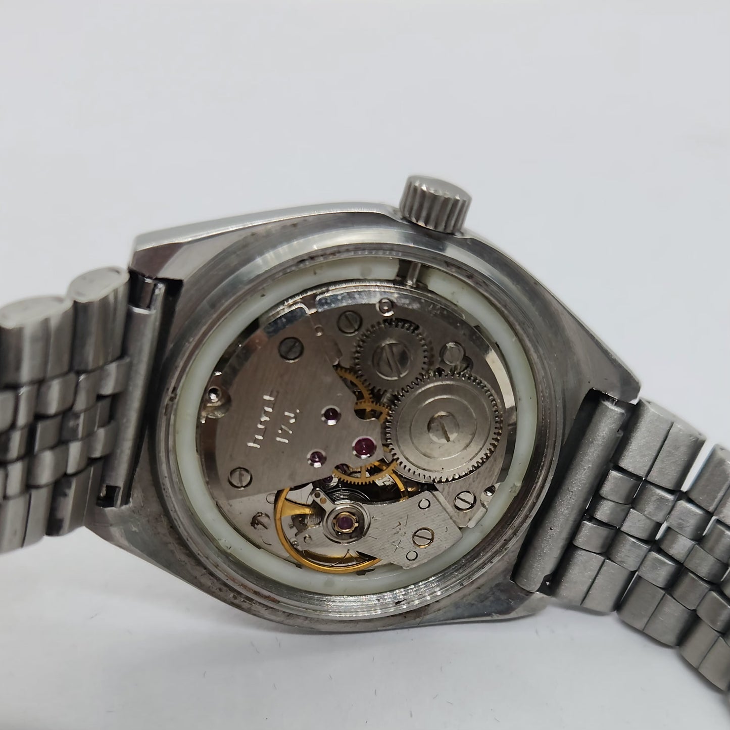 Vintage Original HMT Arjun Hand Winding 17 Jewels Black Face Jubilee Bracelet Men's Wrist Watch OG176