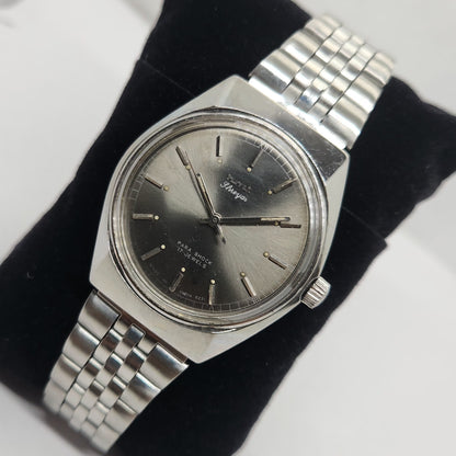 Vintage Original HMT Shreyas Hand Winding 17 Jewels Silver Face Jubilee Bracelet Date Men's Wrist Watch OG177