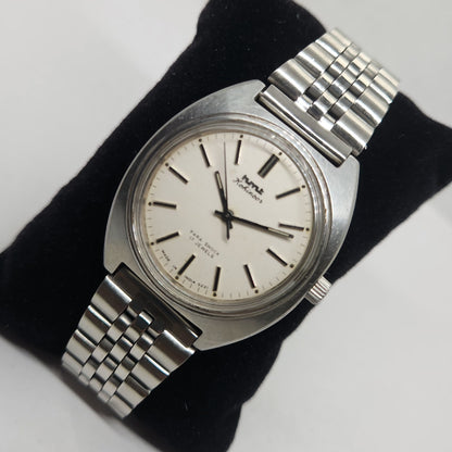 Vintage Original HMT Kohinoor Hand Winding 17 Jewels White Face Jubilee Bracelet Date Men's Wrist Watch OG178