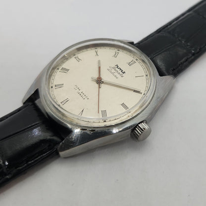 Vintage Original HMTJanata Deluxe Hand Winding 17 Jewels Silver Face Men's Wrist Watch OG180