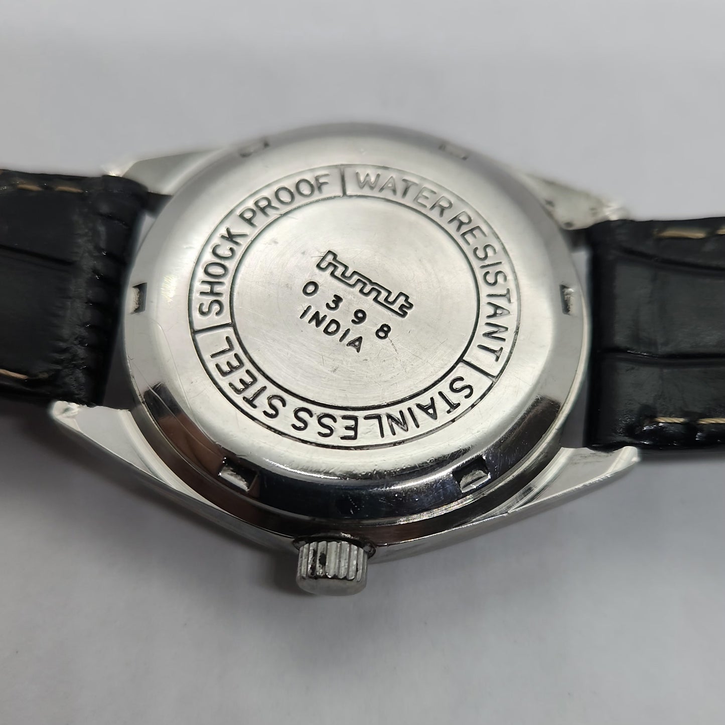Vintage Original HMTJanata Deluxe Hand Winding 17 Jewels Silver Face Men's Wrist Watch OG180