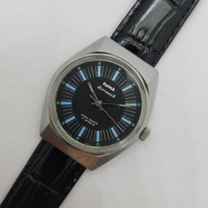 Vintage Original HMT Avinash Hand Winding 17 Jewels Black Face Men's Wrist Watch OG182