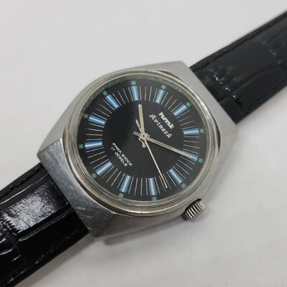 Vintage Original HMT Avinash Hand Winding 17 Jewels Black Face Men's Wrist Watch OG182