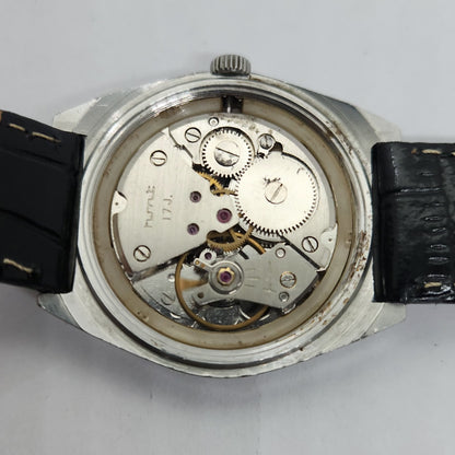 Vintage Original HMT Avinash Hand Winding 17 Jewels Black Face Men's Wrist Watch OG182
