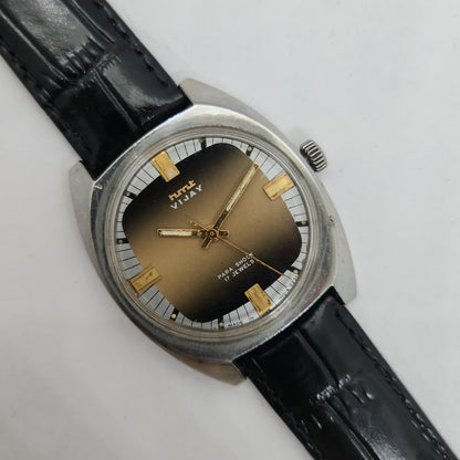 Vintage Original HMT Vijay Hand Winding 17 Jewels Brown Face Men's Wrist Watch OG183
