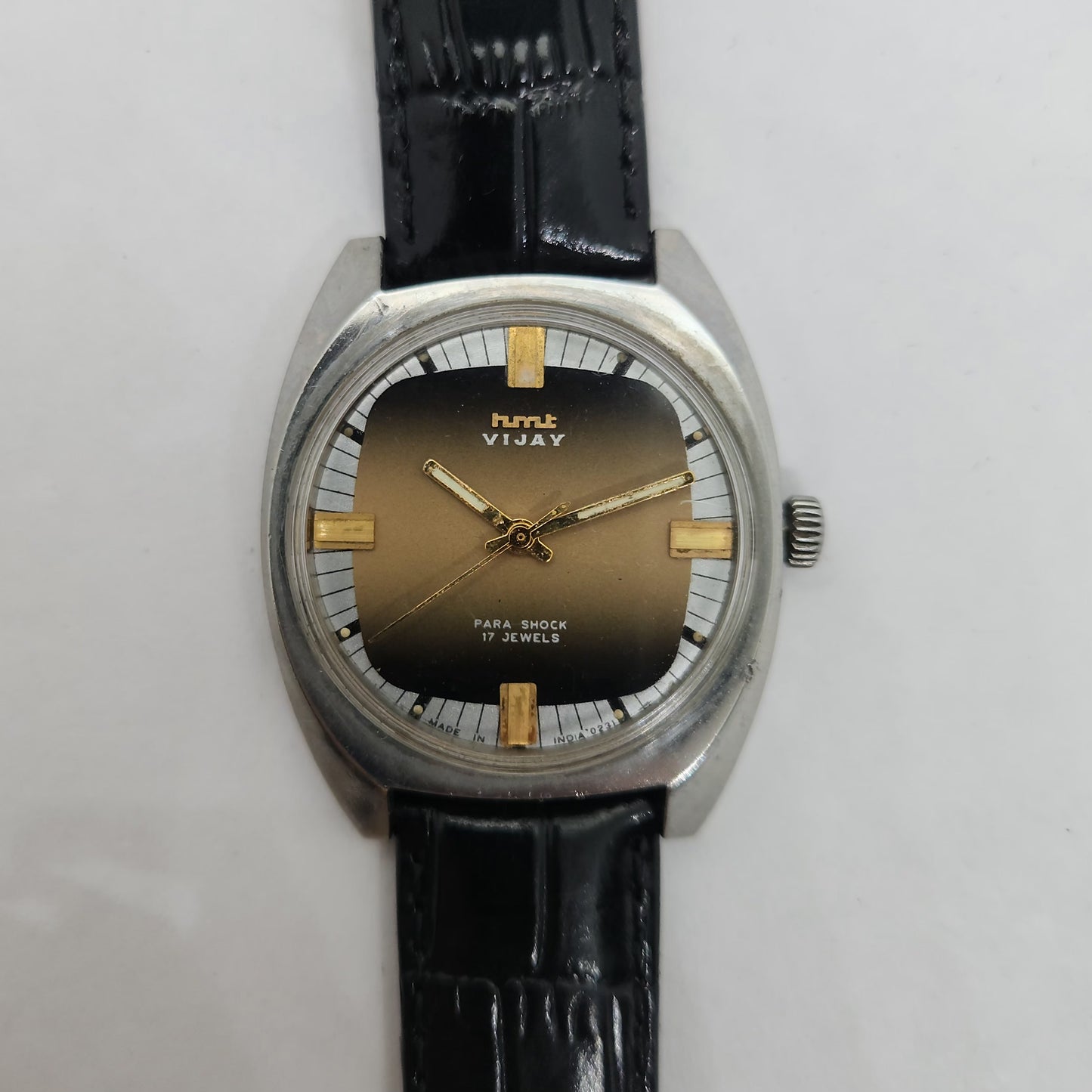 Vintage Original HMT Vijay Hand Winding 17 Jewels Brown Face Men's Wrist Watch OG183