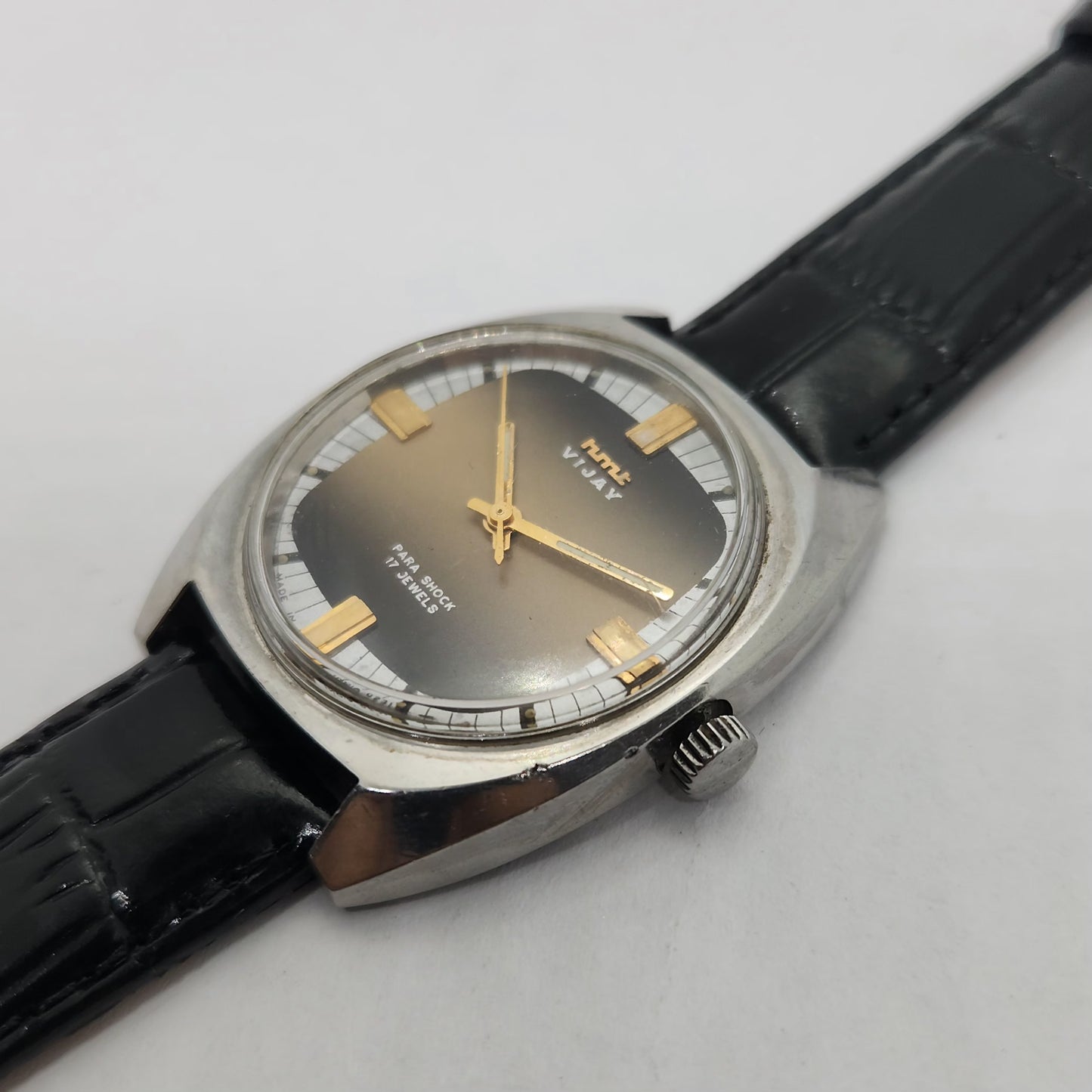 Vintage Original HMT Vijay Hand Winding 17 Jewels Brown Face Men's Wrist Watch OG183