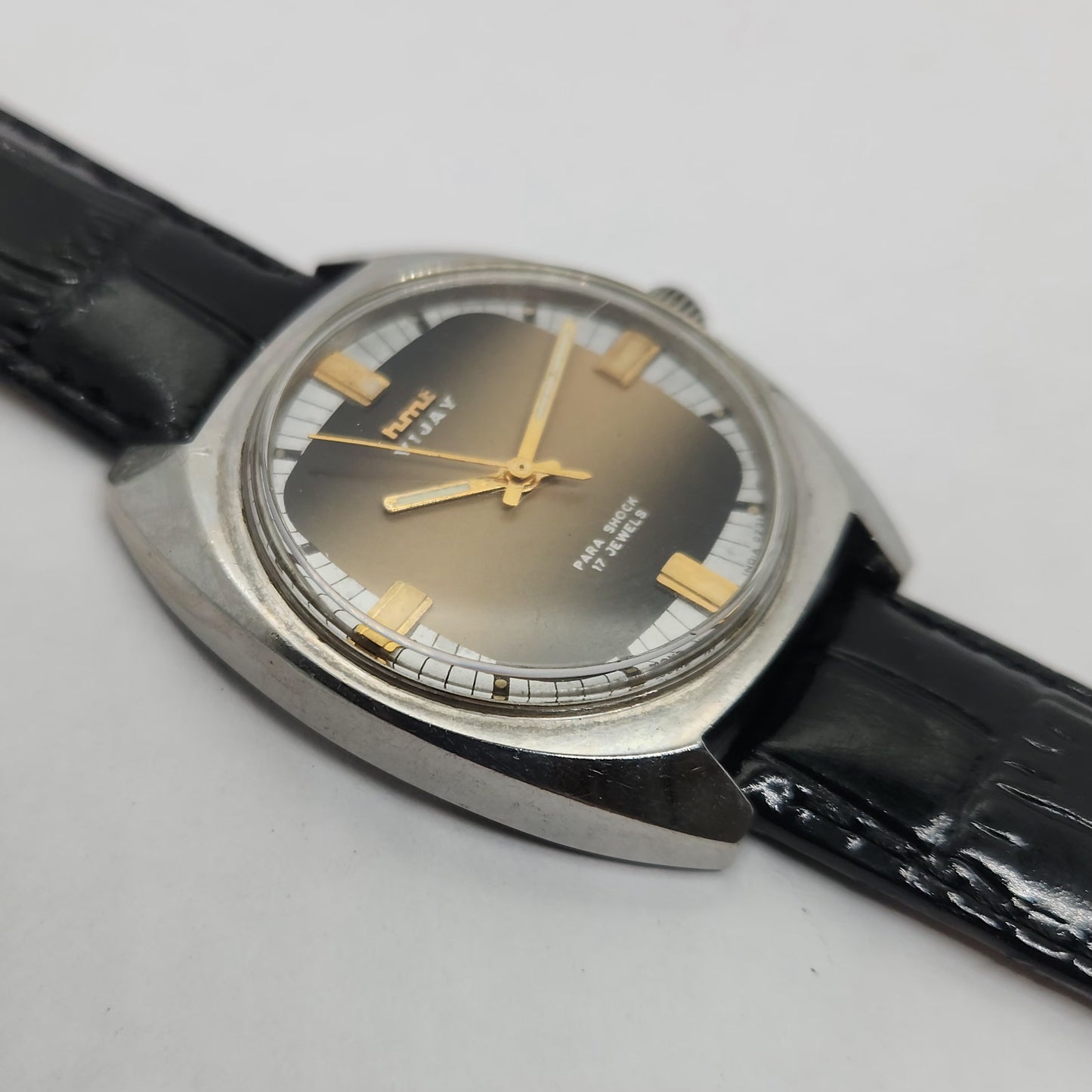 Vintage Original HMT Vijay Hand Winding 17 Jewels Brown Face Men's Wrist Watch OG183