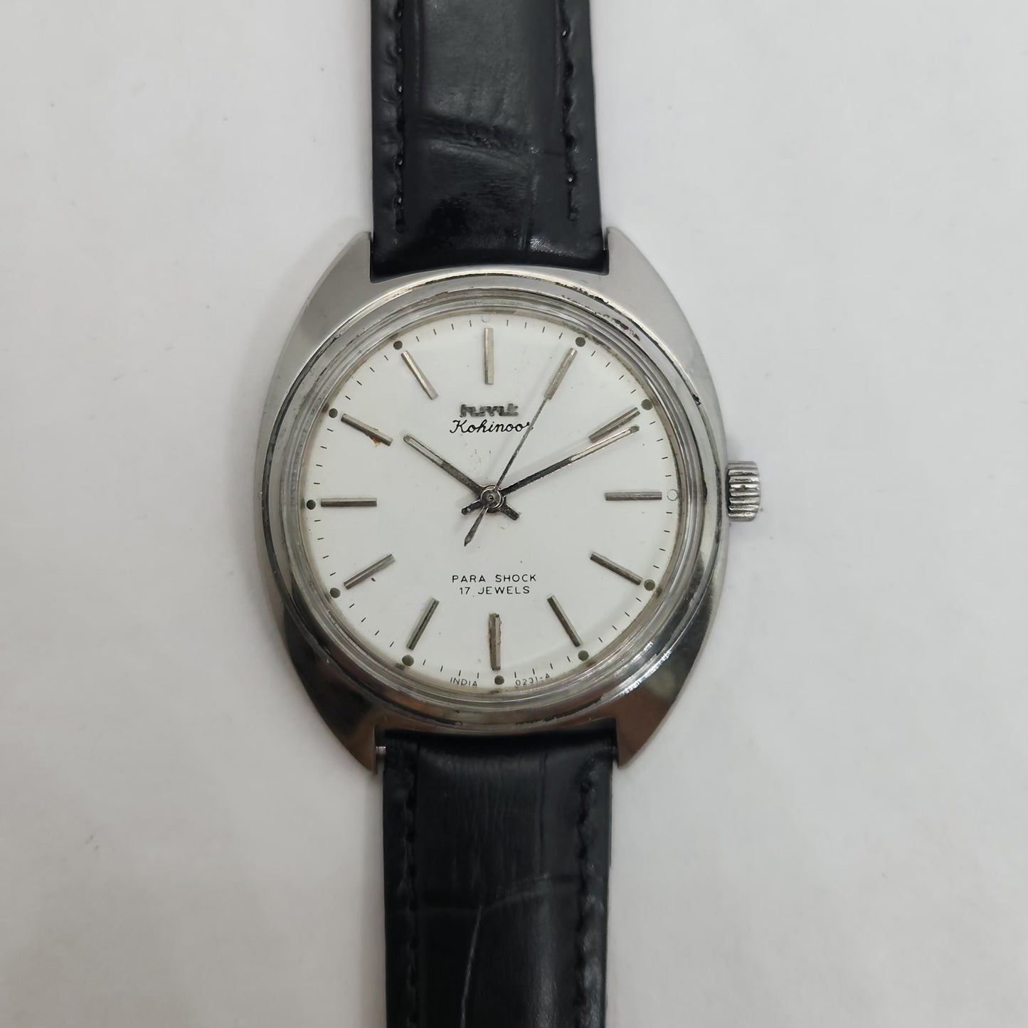 Vintage Original HMT Kohinoor Hand Winding 17 Jewels White Face Men's Wrist Watch OG192
