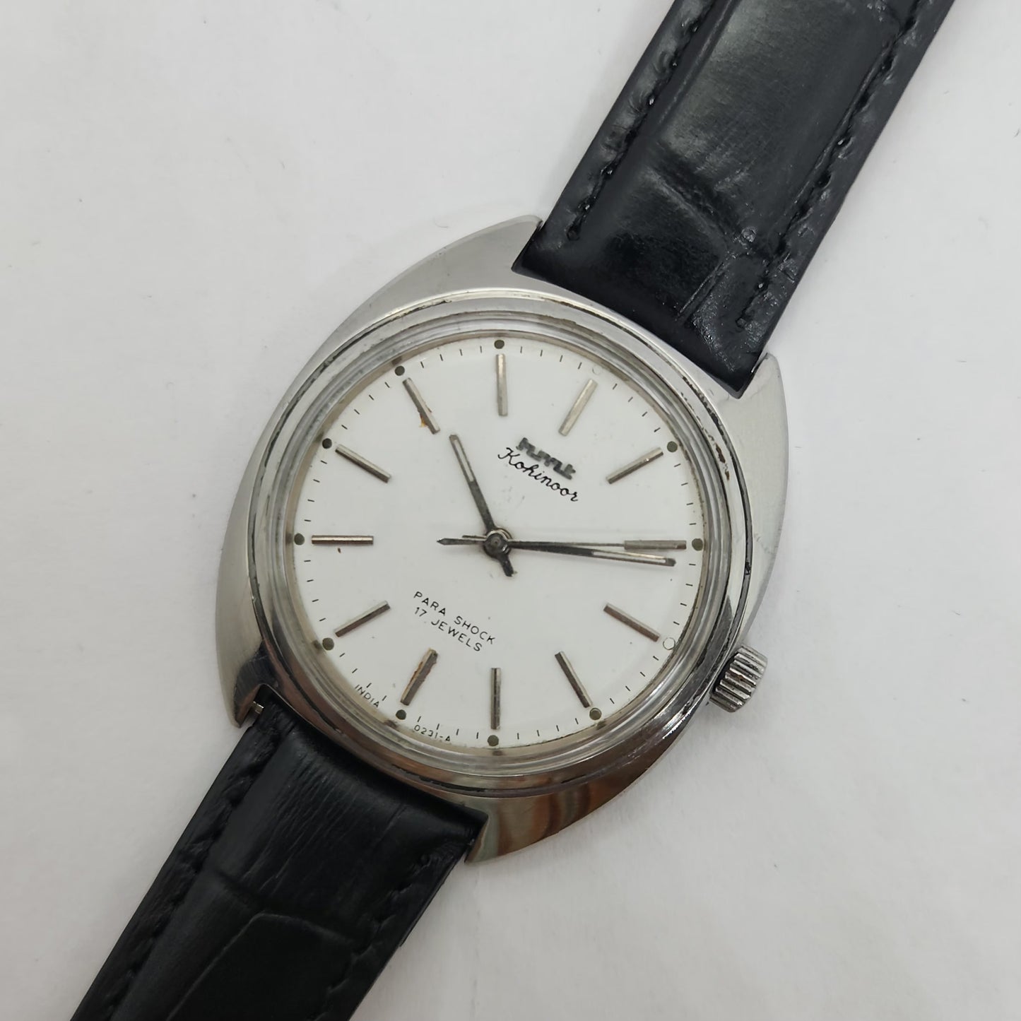 Vintage Original HMT Kohinoor Hand Winding 17 Jewels White Face Men's Wrist Watch OG192