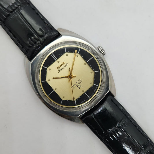 Vintage Original HMT Deepak Hand Winding 17 Jewels Golden Face Men's Wrist Watch OG193