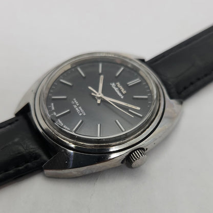 Vintage Original HMT Kohinoor Hand Winding 17 Jewels Black Face Men's Wrist Watch OG194