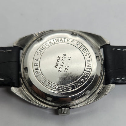Vintage Original HMT Kohinoor Hand Winding 17 Jewels Black Face Men's Wrist Watch OG194