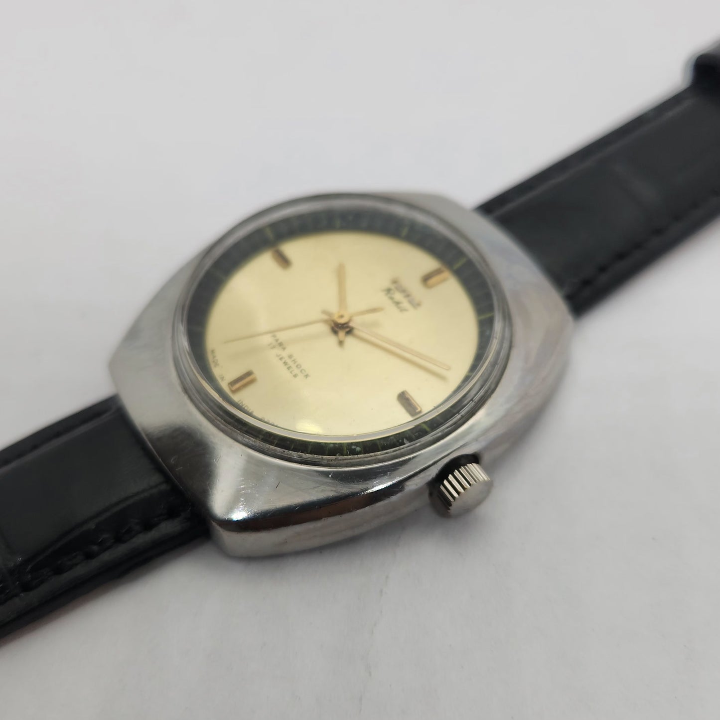 Vintage Original HMT Vijay Rohit Winding 17 Jewels Golden Face Men's Wrist Watch OG195