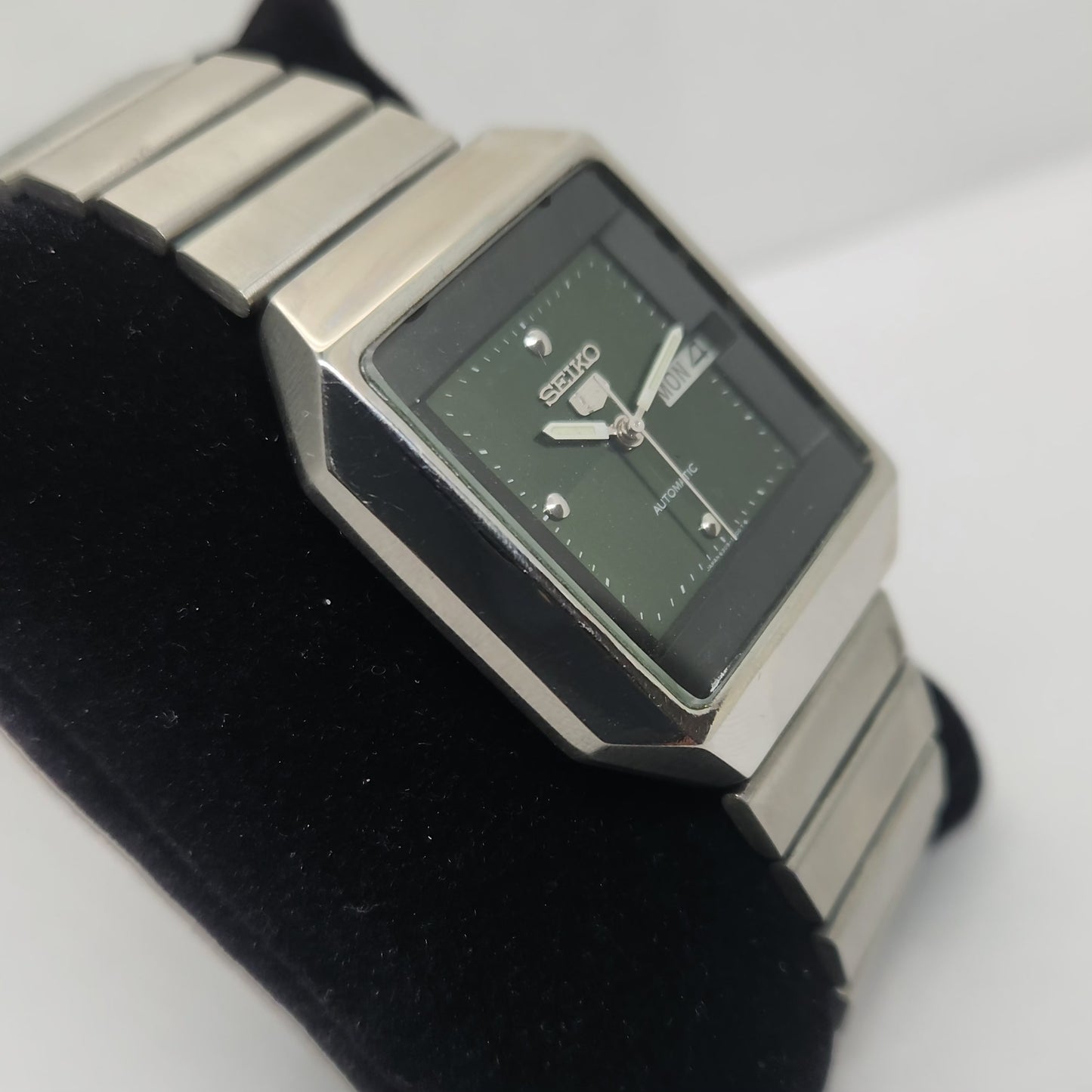 Vintage 1980 Original Seiko 5 Automatic 6309-510A Green face 17 Jewels Day-Date Japanese Men's Wrist Watch OG196