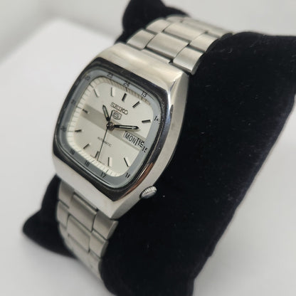 Vintage 1980 Original Seiko 5 Automatic 6309-5100 White face 17 Jewels Day-Date Japanese Men's Wrist Watch OG197