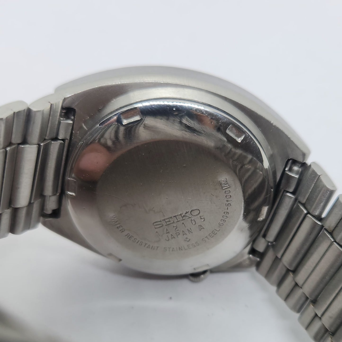 Vintage 1980 Original Seiko 5 Automatic 6309-5100 White face 17 Jewels Day-Date Japanese Men's Wrist Watch OG197