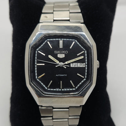 Vintage 1980 Original Seiko 5 Automatic 6309-8840 Black face 17 Jewels Day-Date Japanese Men's Wrist Watch OG200
