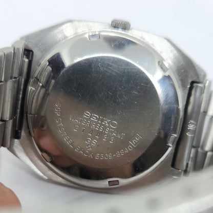 Vintage 1980 Original Seiko 5 Automatic 6309-8840 Black face 17 Jewels Day-Date Japanese Men's Wrist Watch OG200