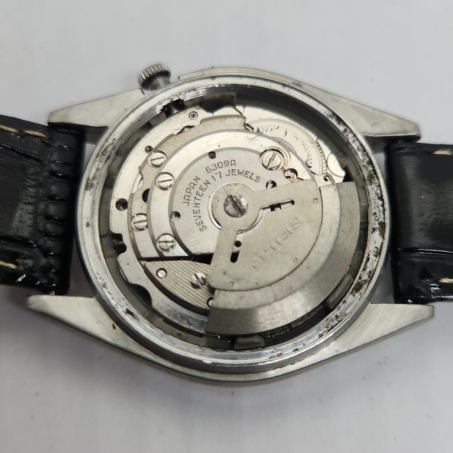 Vintage 1980 Original Seiko 5 Automatic 6309-8800 Black face 17 Jewels Day-Date Japanese Men's Wrist Watch OG201