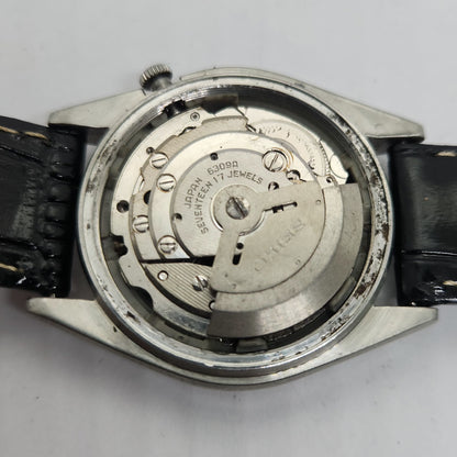 Vintage 1980 Original Seiko 5 Automatic 6309-8800 Black face 17 Jewels Day-Date Japanese Men's Wrist Watch OG201