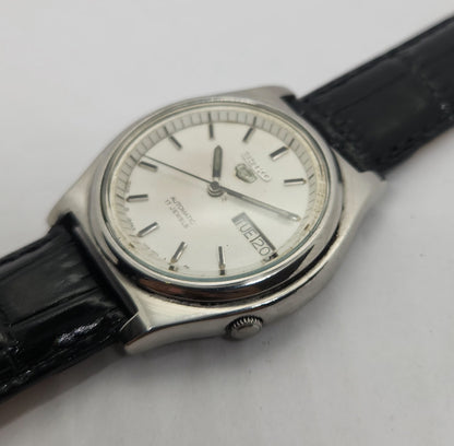Vintage 1980 Original Seiko 5 Automatic 7009-3170 White face 21 Jewels Day-Date Japanese Men's Wrist Watch OG203