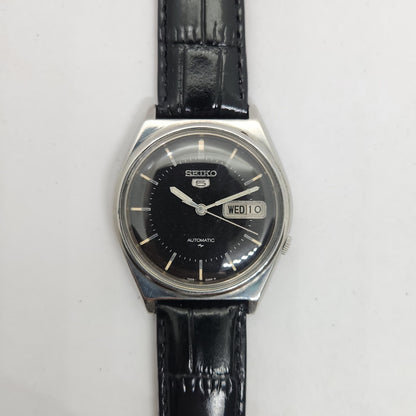 Vintage 1980 Original Seiko 5 Automatic 7009-3140 Black face 17 Jewels Day-Date Japanese Men's Wrist Watch OG205