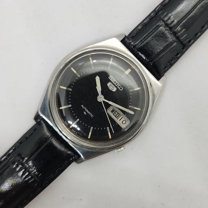 Vintage 1980 Original Seiko 5 Automatic 7009-3140 Black face 17 Jewels Day-Date Japanese Men's Wrist Watch OG205