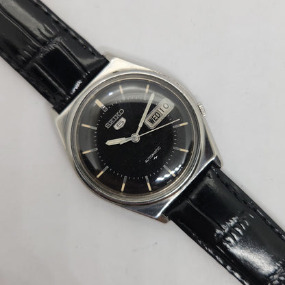 Vintage 1980 Original Seiko 5 Automatic 7009-3140 Black face 17 Jewels Day-Date Japanese Men's Wrist Watch OG205