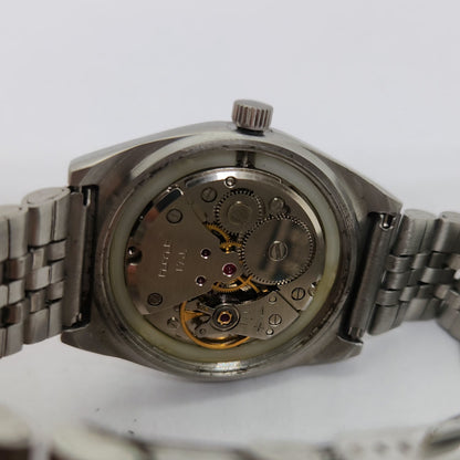 Vintage Original HMT Chirag Hand Winding 17 Jewels Brown Face Jubilee Bracelet Men's Wrist Watch OG206