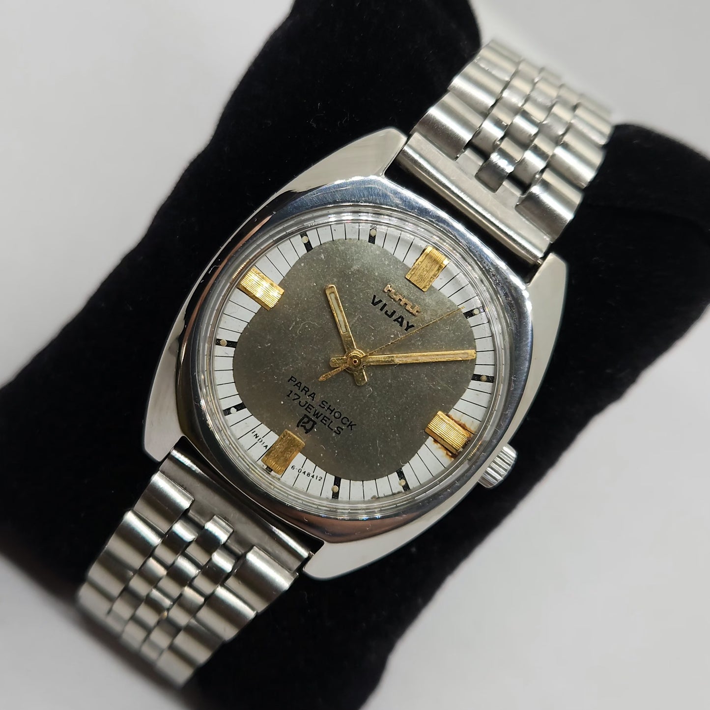 Vintage Original HMT Vijay Hand Winding 17 Jewels Silver Face Jubilee Bracelet Men's Wrist Watch OG207