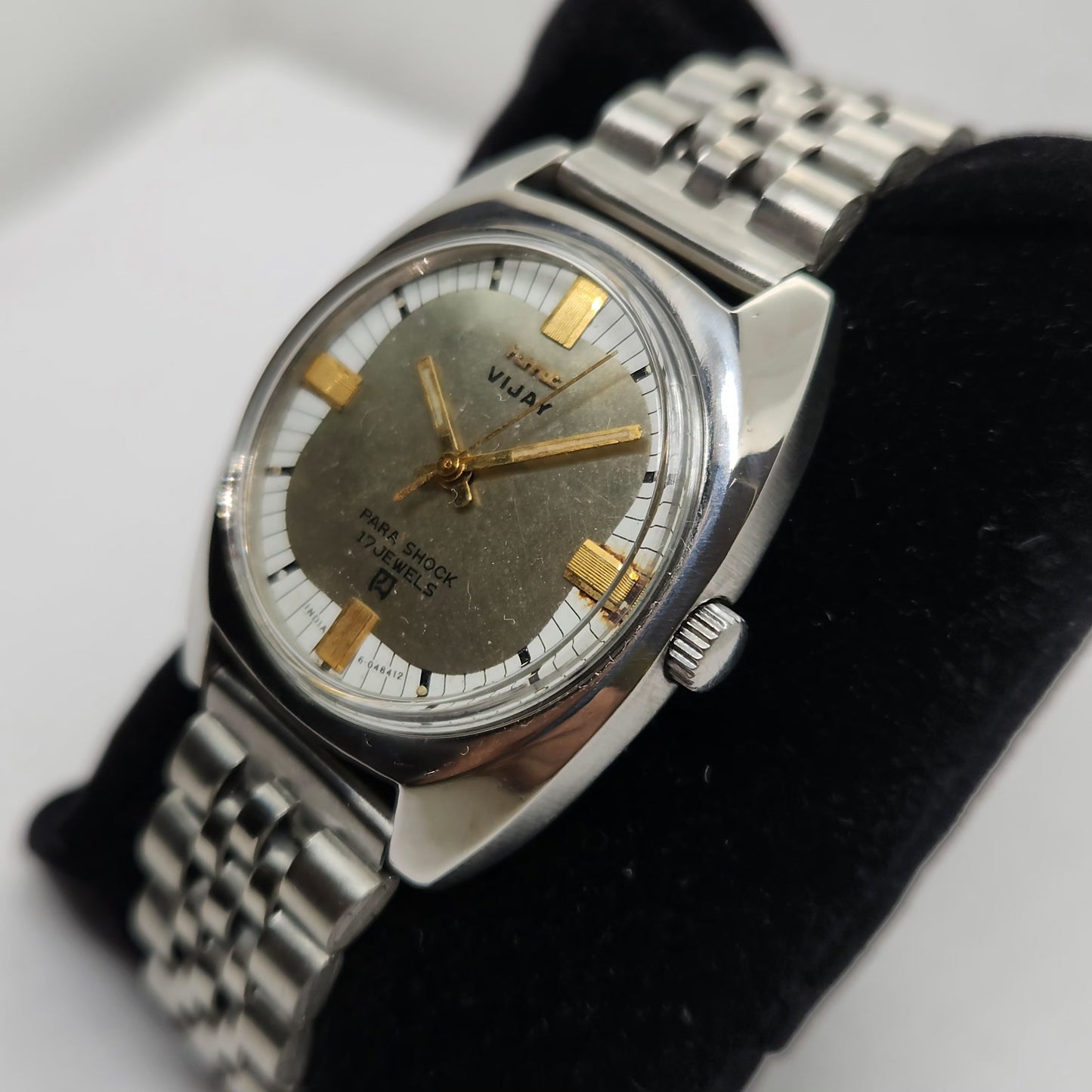 Vintage Original HMT Vijay Hand Winding 17 Jewels Silver Face Jubilee Bracelet Men's Wrist Watch OG207