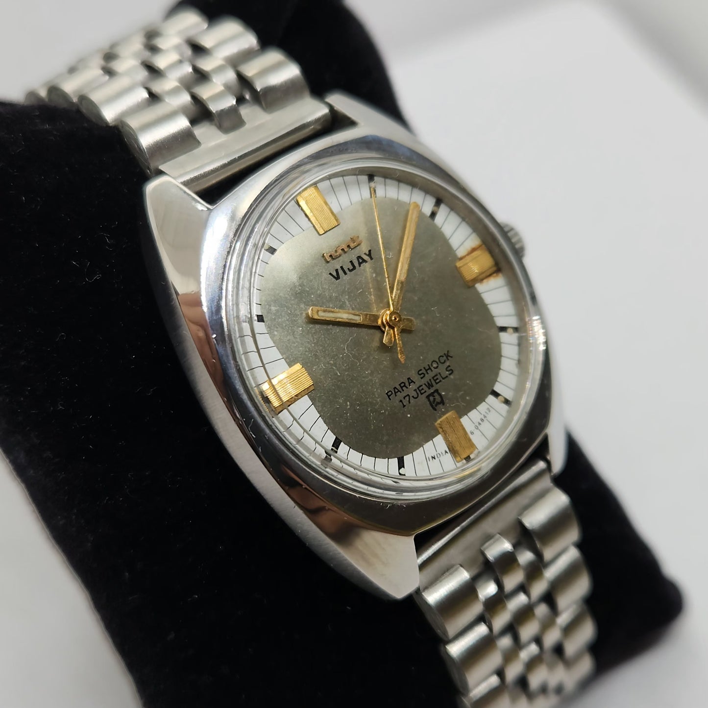 Vintage Original HMT Vijay Hand Winding 17 Jewels Silver Face Jubilee Bracelet Men's Wrist Watch OG207