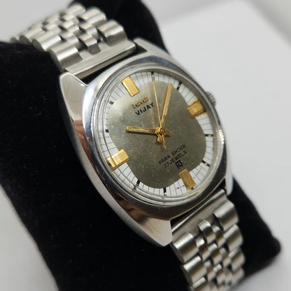 Vintage Original HMT Vijay Hand Winding 17 Jewels Silver Face Jubilee Bracelet Men's Wrist Watch OG207