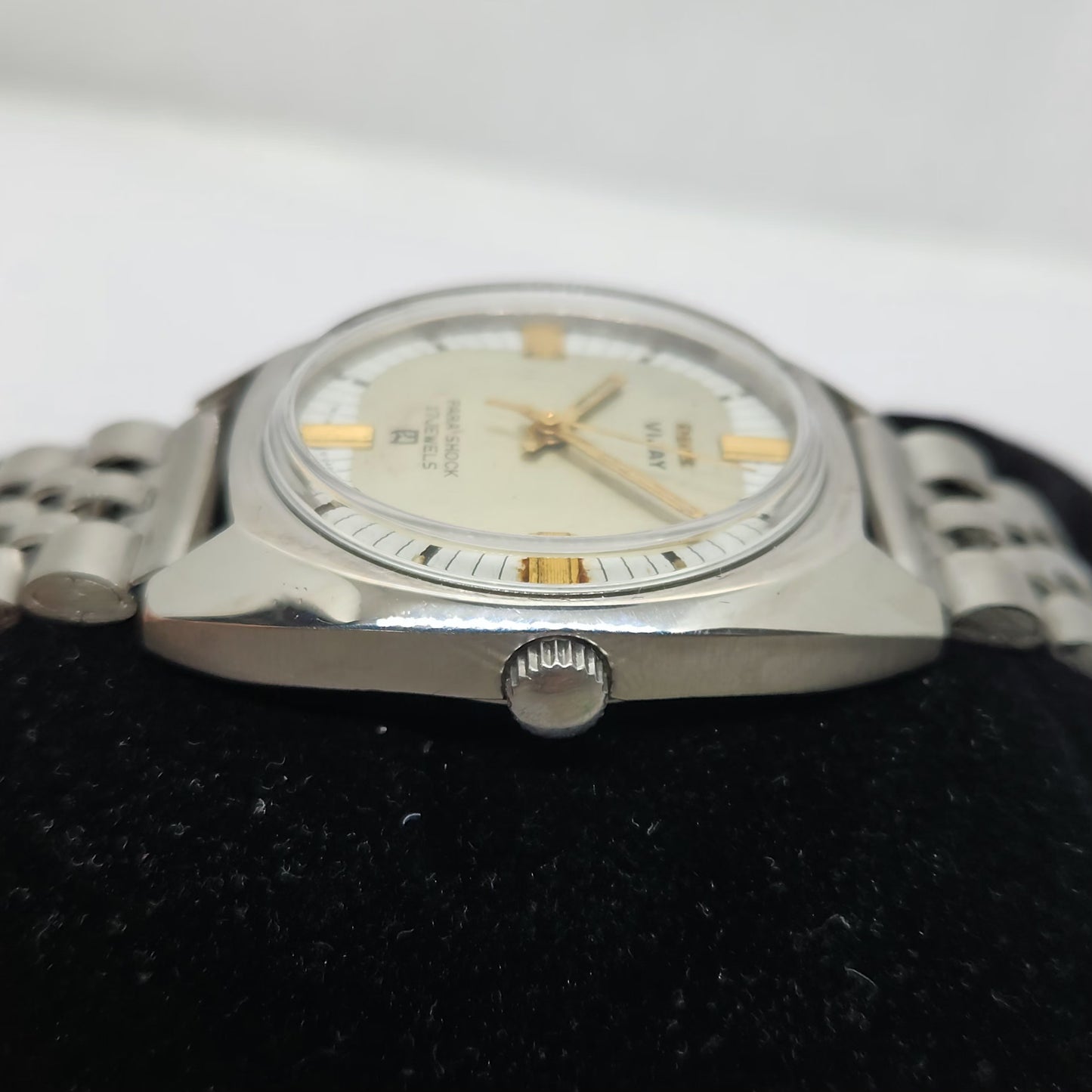 Vintage Original HMT Vijay Hand Winding 17 Jewels Silver Face Jubilee Bracelet Men's Wrist Watch OG207