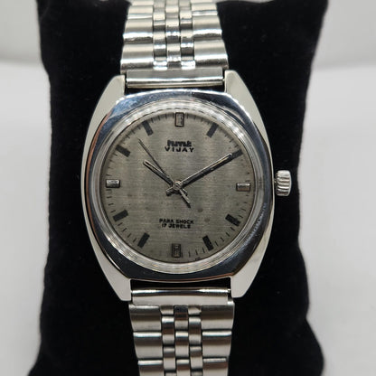 Vintage Original HMT Vijay Hand Winding 17 Jewels Silver Face Jubilee Bracelet Men's Wrist Watch OG209