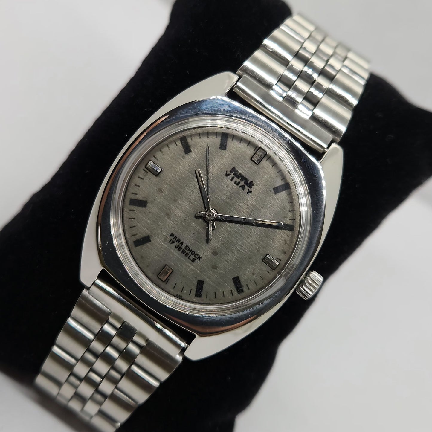 Vintage Original HMT Vijay Hand Winding 17 Jewels Silver Face Jubilee Bracelet Men's Wrist Watch OG209