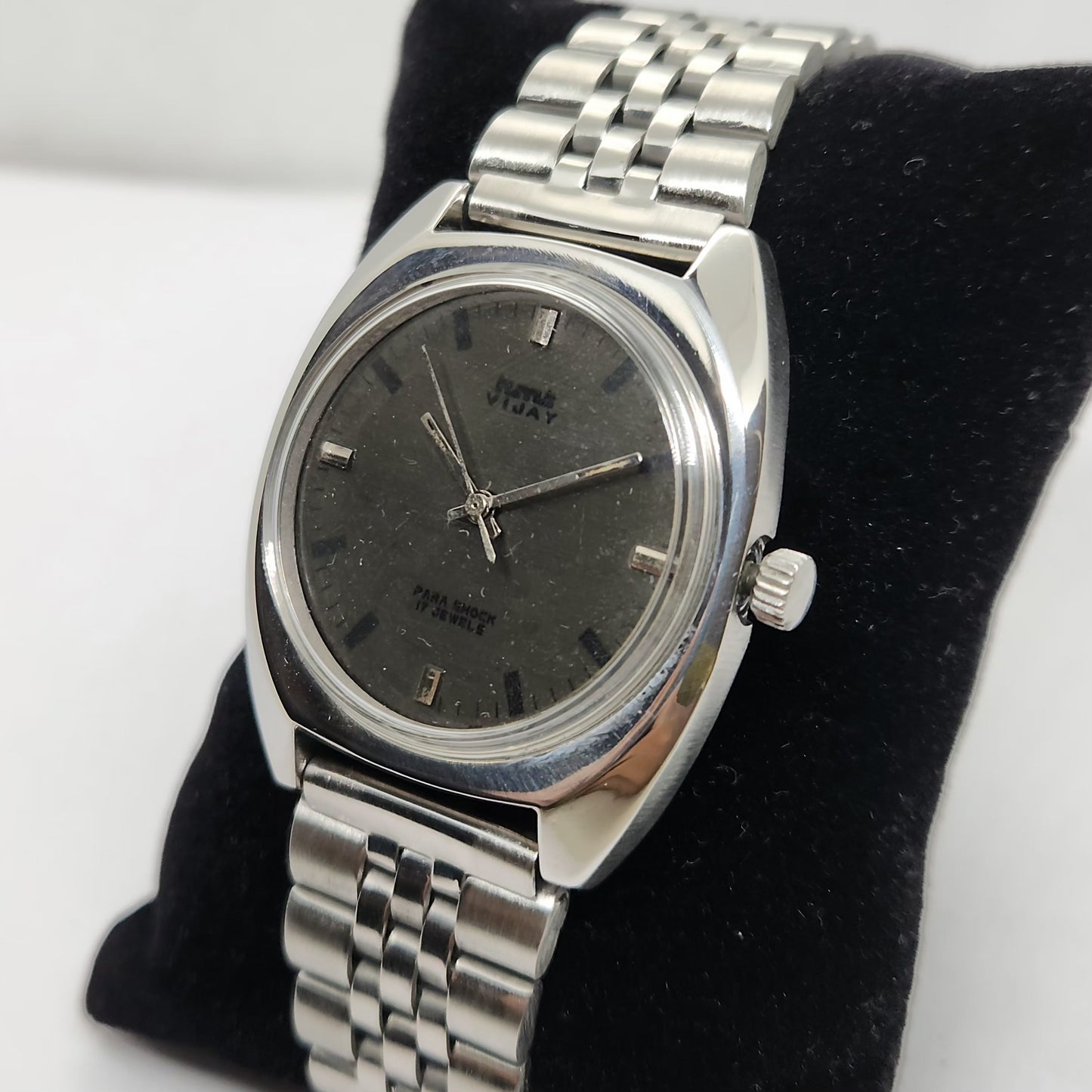 Vintage Original HMT Vijay Hand Winding 17 Jewels Silver Face Jubilee Bracelet Men's Wrist Watch OG209