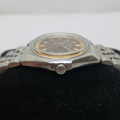 Vintage Original HMT Chethan Hand Winding 17 Jewels Brown Face Jubilee Bracelet Men's Wrist Watch OG210