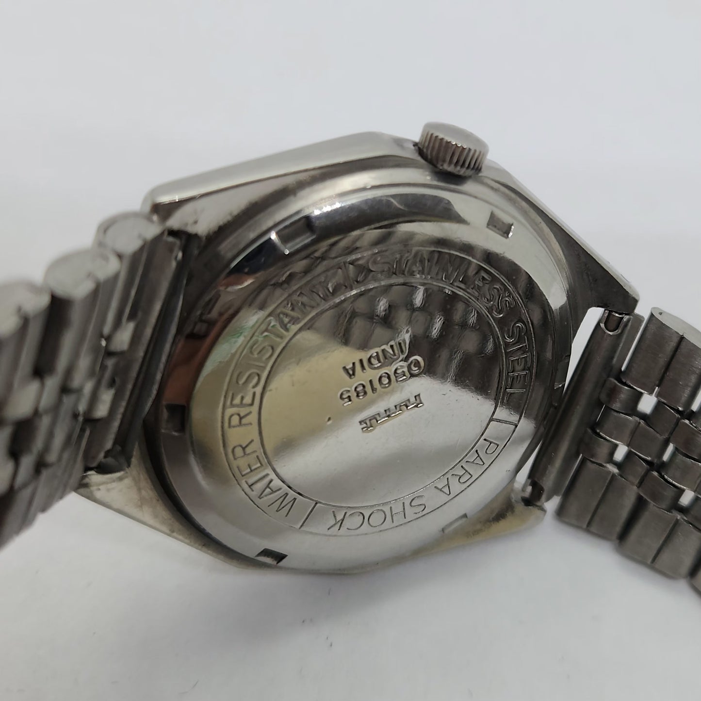 Vintage Original HMT Chethan Hand Winding 17 Jewels Brown Face Jubilee Bracelet Men's Wrist Watch OG210