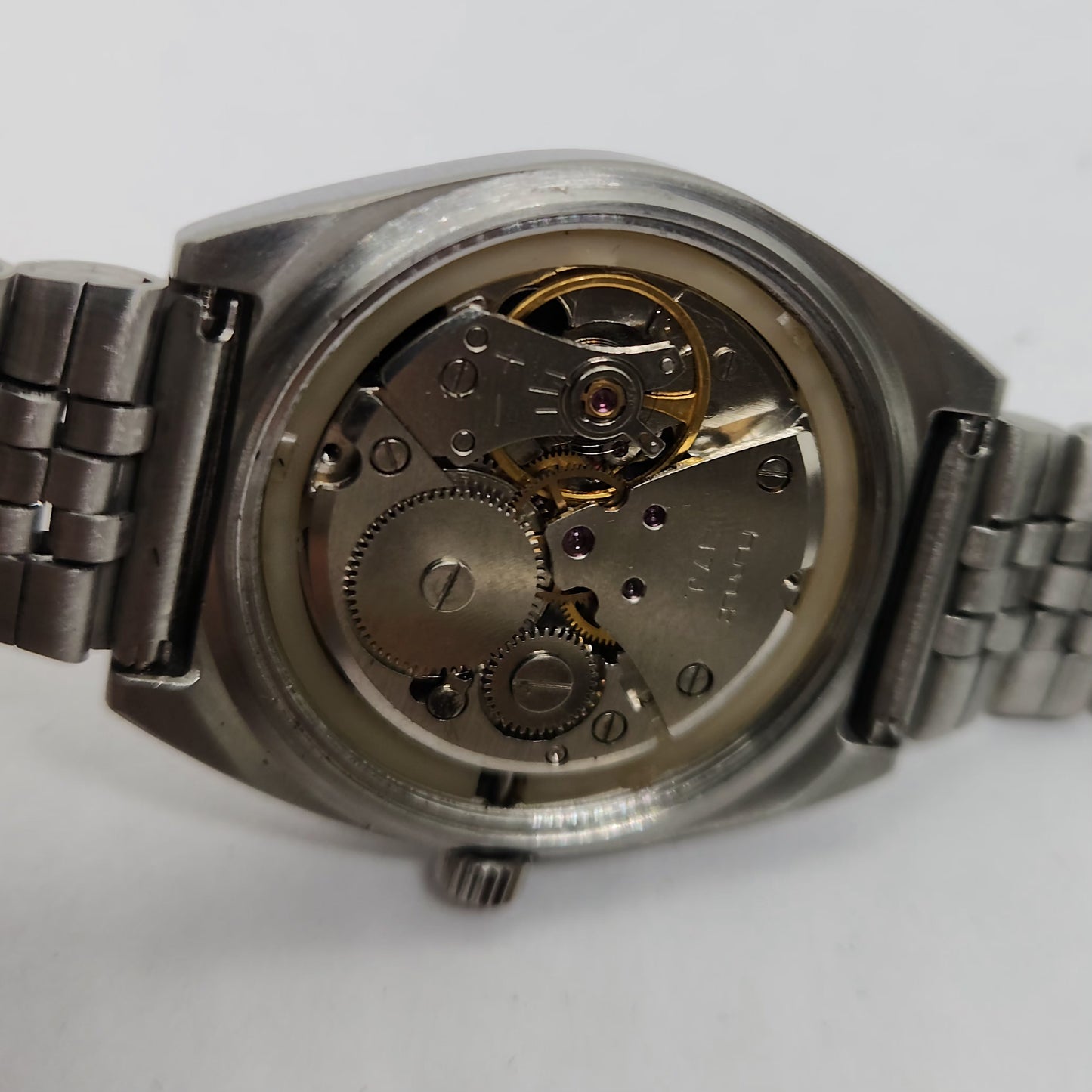 Vintage Original HMT Trisul Hand Winding 17 Jewels Black Face Jubilee Bracelet Men's Wrist Watch OG212