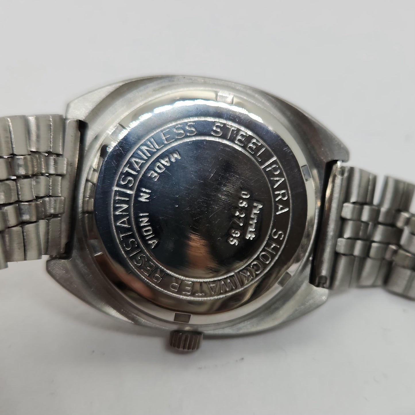 Vintage Original HMT Chethan Hand Winding 17 Jewels Silver Face Jubilee Bracelet Men's Wrist Watch OG213