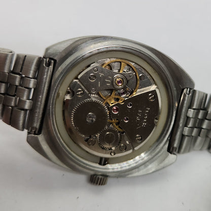 Vintage Original HMT Chethan Hand Winding 17 Jewels Silver Face Jubilee Bracelet Men's Wrist Watch OG213