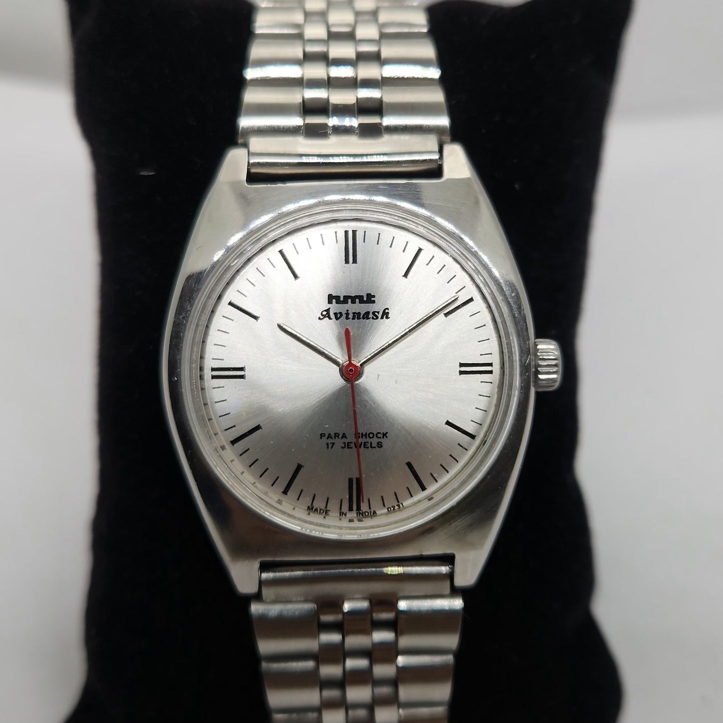 Vintage Original HMT Avinash Hand Winding 17 Jewels Silver Face Jubilee Bracelet Men's Wrist Watch OG214